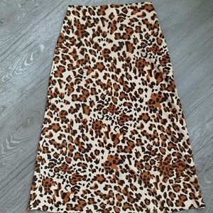 Leopard Print Slip Skirt